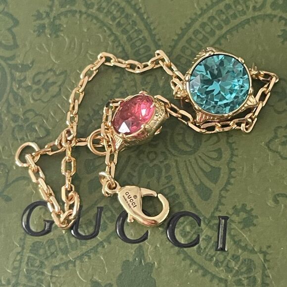 Gucci feline head bracelet with crystal - Picture 4 of 12